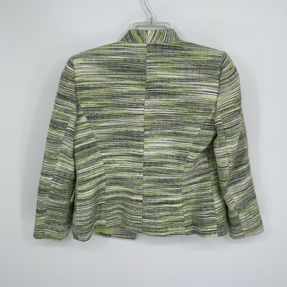 Kasper Women's Green Tweed Textured Co-ord Blazer Skirt Suit Set Size 4P Petite - Picture 3 of 10